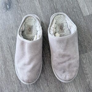 UGG Light Gray Suede Slippers